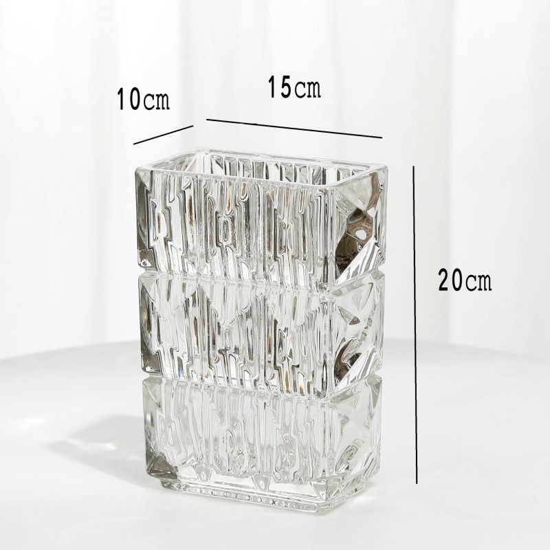 Customized Luxury clear red white k9 crystal glass flower vase for wedding decoration