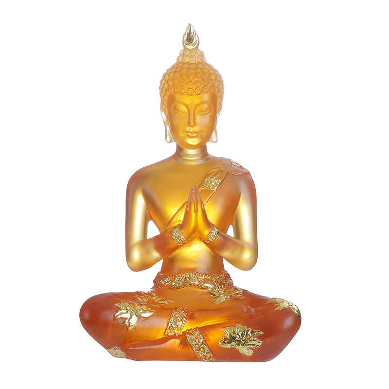 Small Buddha Statue Resin Buddhism Sculpture Polyresin Material Religious