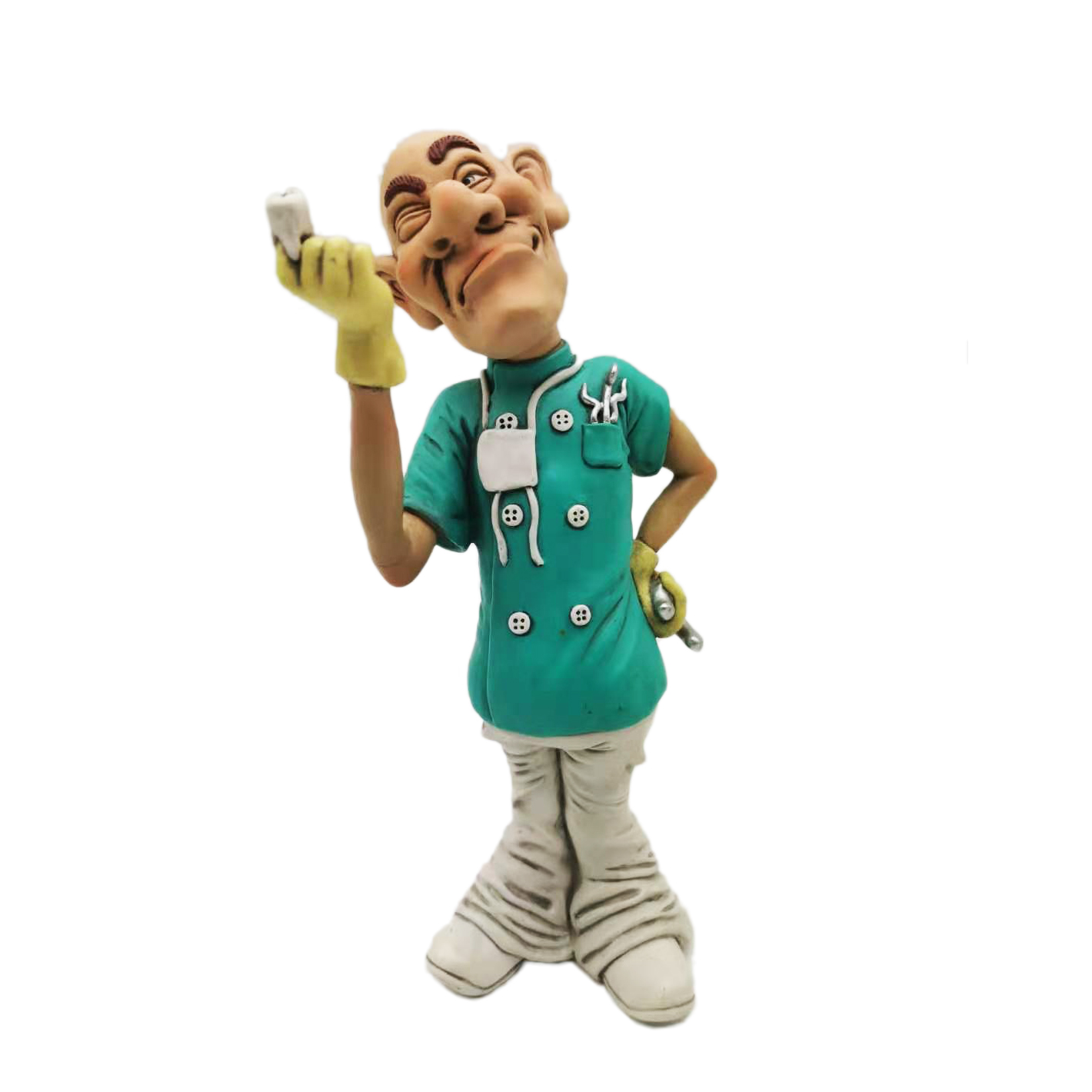 Hand Painted Polyresin Sculpture Customized  Orthodontist and Dentist Figurine Statues Gift cartoon character