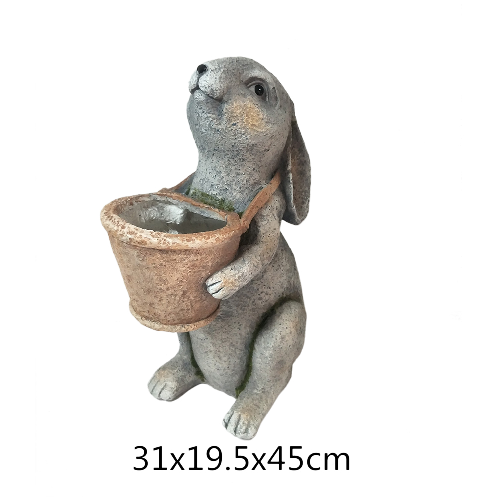 Garden Resin Rabbit Statue Bunny Sculpture Display Decor