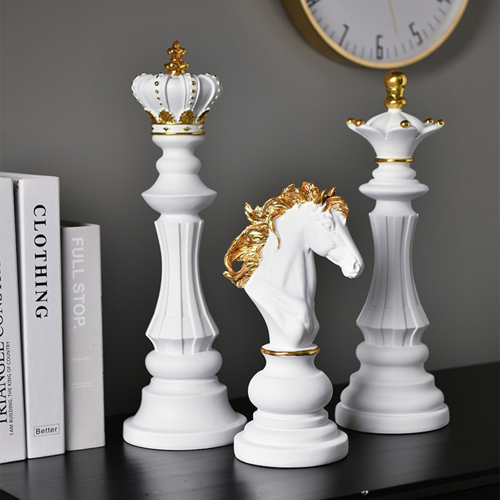 polyresin modern chess set for home decor