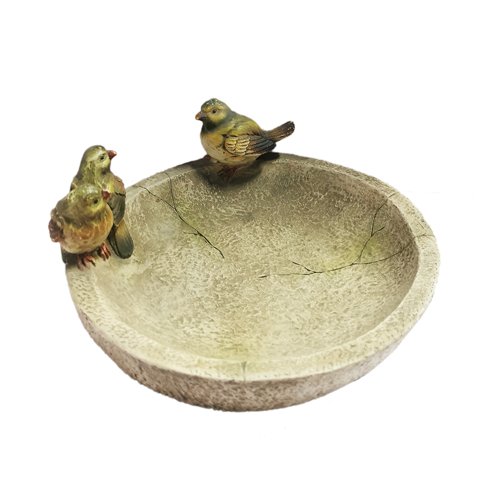 Resin Crafts Personalized Animal Sculptures Art Wild Bird Feeder Bath Bowl For Garden Outdoor Ornament