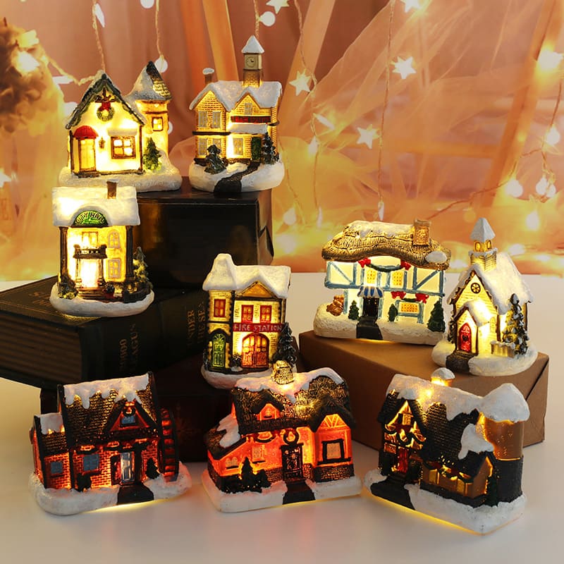 New Christmas Decorations Resin Small House Micro Landscape Resin House Decorations Christmas Gifts