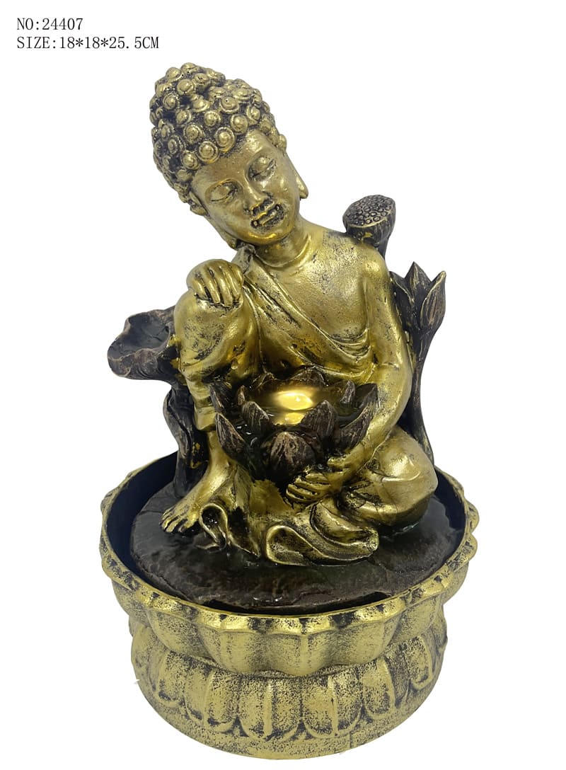 2024 Hot Sale Resin Craft Home Decor Indoor Tabletop Ornaments Elephant God Figurine Ganesh Statue Buddha Indoor Water Fountain
