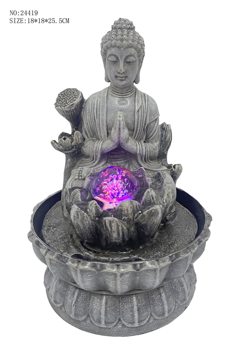 Desktop Home Decoration Waterfall Fountain Simulation Resin Rockery Waterfall Statue Flowing Water